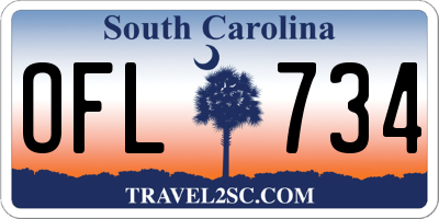 SC license plate OFL734