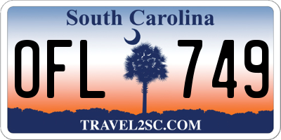 SC license plate OFL749