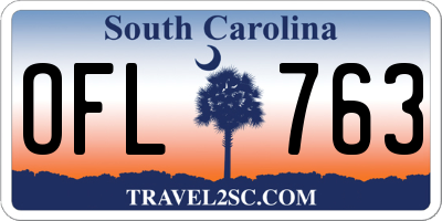 SC license plate OFL763