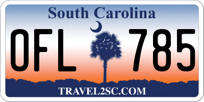 SC license plate OFL785