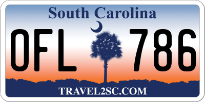 SC license plate OFL786