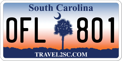 SC license plate OFL801
