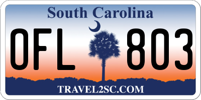 SC license plate OFL803