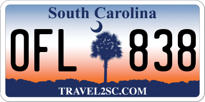 SC license plate OFL838