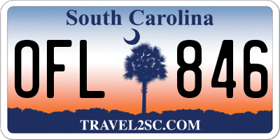 SC license plate OFL846