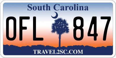 SC license plate OFL847