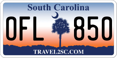 SC license plate OFL850