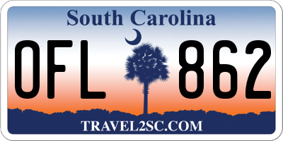 SC license plate OFL862