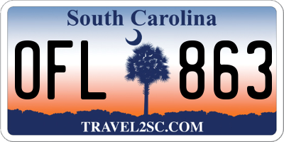 SC license plate OFL863