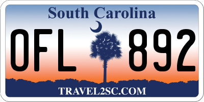 SC license plate OFL892