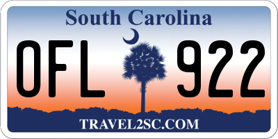 SC license plate OFL922