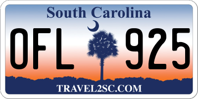 SC license plate OFL925