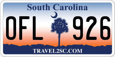 SC license plate OFL926