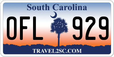 SC license plate OFL929