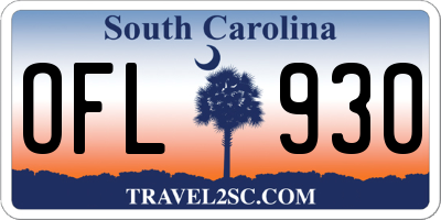 SC license plate OFL930