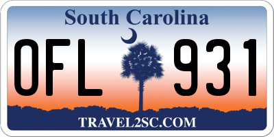 SC license plate OFL931