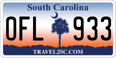 SC license plate OFL933