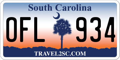 SC license plate OFL934