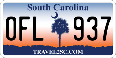 SC license plate OFL937