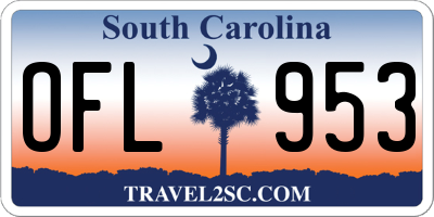SC license plate OFL953