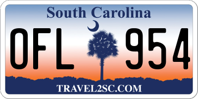 SC license plate OFL954