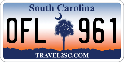 SC license plate OFL961