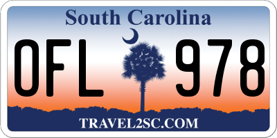 SC license plate OFL978