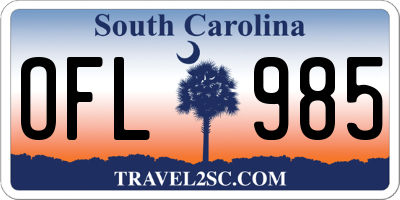SC license plate OFL985