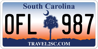 SC license plate OFL987