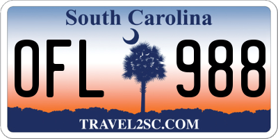 SC license plate OFL988