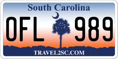 SC license plate OFL989