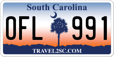 SC license plate OFL991