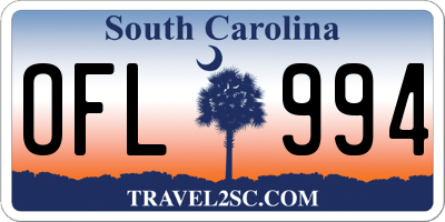 SC license plate OFL994