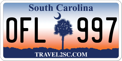 SC license plate OFL997
