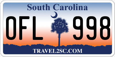 SC license plate OFL998