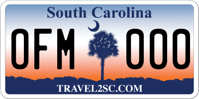 SC license plate OFM000