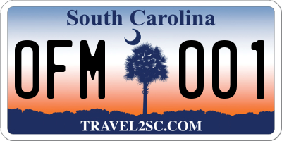 SC license plate OFM001