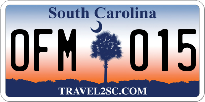 SC license plate OFM015