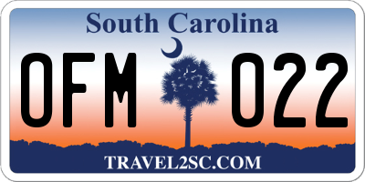 SC license plate OFM022