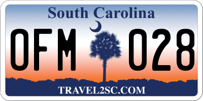 SC license plate OFM028