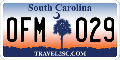 SC license plate OFM029