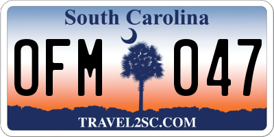 SC license plate OFM047