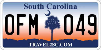 SC license plate OFM049