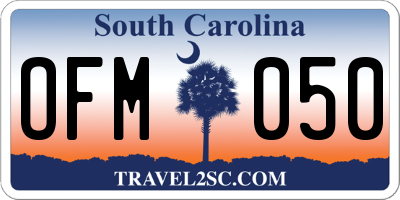 SC license plate OFM050