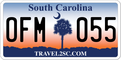 SC license plate OFM055