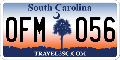 SC license plate OFM056