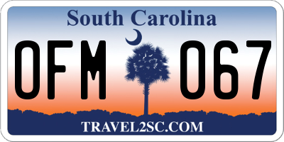 SC license plate OFM067