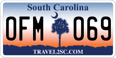 SC license plate OFM069