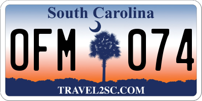 SC license plate OFM074
