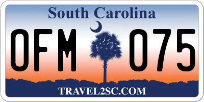 SC license plate OFM075